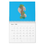 動物の漫画イラストレーション カレンダー (3月 2026)