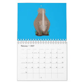 動物の漫画イラストレーション カレンダー (2月 2027)