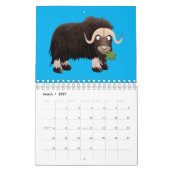 動物の漫画イラストレーション カレンダー (3月 2027)