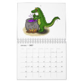 動物の漫画イラストレーション カレンダー (1月 2027)