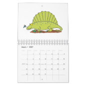 動物の漫画イラストレーション カレンダー (3月 2027)