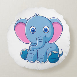 動物の漫画イラストレーション ラウンドクッション