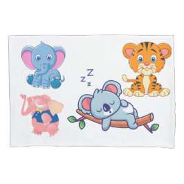 動物の漫画イラストレーション 枕カバー