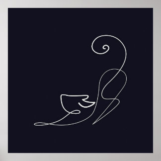 動物の猫 |ラインアート |猫好き ポスター