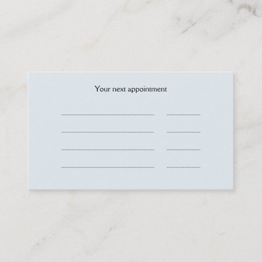 動物の獣医のアポイントメント 予約カード (裏面)