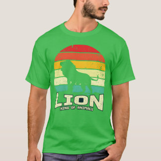 動物の王ライオン レトロ Tシャツ