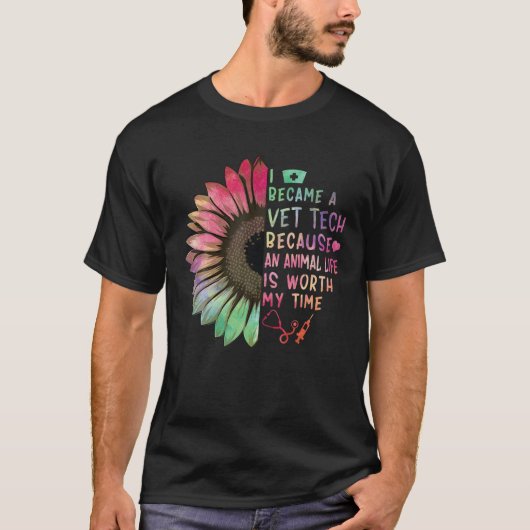 動物の生活が私の時間のヴェートに価値があるためにVet Tech Tシャツ (正面)