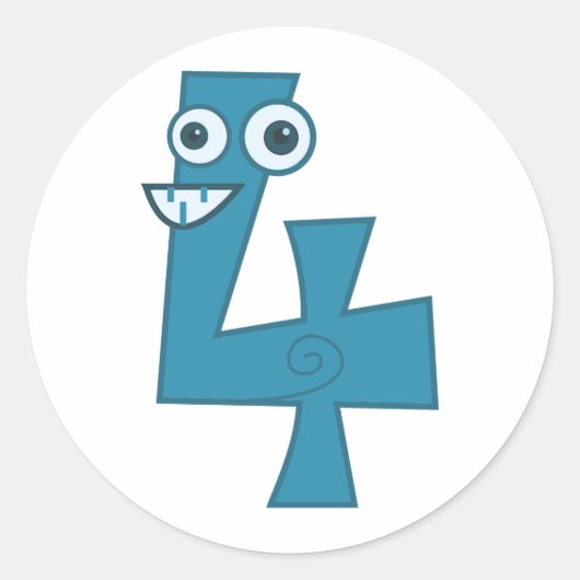 動物の番号4 ラウンドシール (正面)