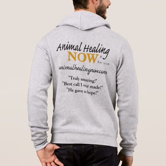 動物の癒し今メンズフルジップフード付きスウェットシャツ パーカ (裏面)