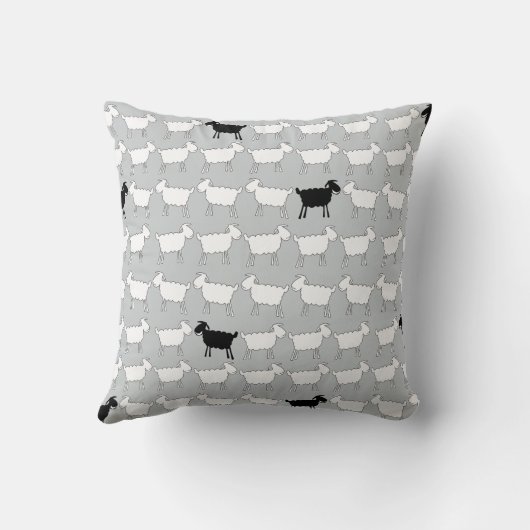 動物の白いヒツジ及び厄介ものの装飾用クッション クッション (裏面)