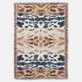 動物の皮膚の牛革プリント対称 スローブランケット (正面縦)