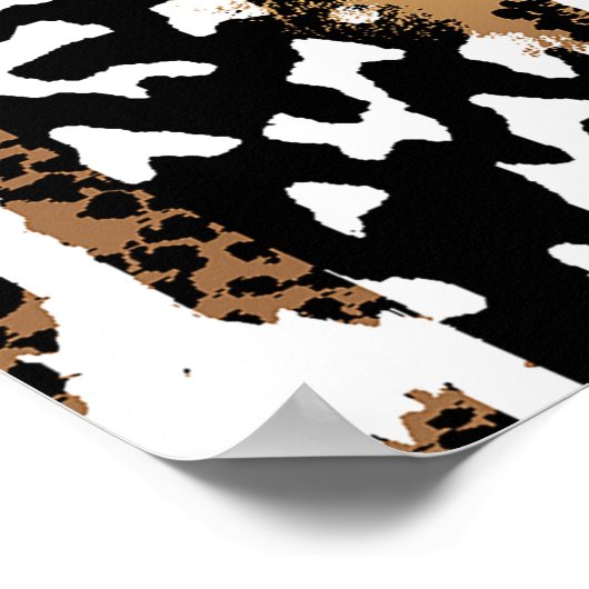 動物の皮膚を変形させる抽象デザイン ポスター (角)