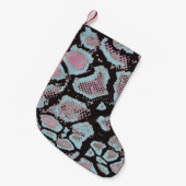 動物の皮膚パターン、ヴィンテージデザイン。 スモールクリスマスストッキング (正面 (吊り時))
