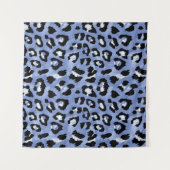 動物の皮膚触れ：水色ヒョウ タペストリー (正面(横))