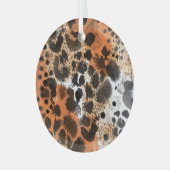 動物の皮膚:クリエイティブヒョウのパターン。 ガラスオーナメント (正面左)