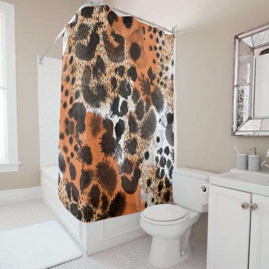 動物の皮膚：クリエイティブヒョウのパターン。 シャワーカーテン (インサイチュ)