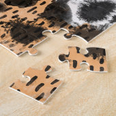 動物の皮膚:クリエイティブヒョウのパターン。 ジグソーパズル (側面)
