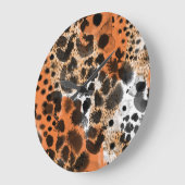 動物の皮膚:クリエイティブヒョウのパターン。 ラージ壁時計 (傾斜)