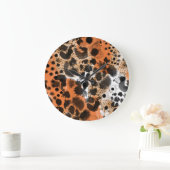 動物の皮膚:クリエイティブヒョウのパターン。 ラージ壁時計 (ホーム)