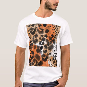 動物の皮膚:クリエイティブヒョウのパターン。 Tシャツ