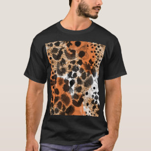 動物の皮膚:クリエイティブヒョウのパターン。 Tシャツ