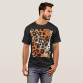 動物の皮膚:クリエイティブヒョウのパターン。 Tシャツ (正面フル)