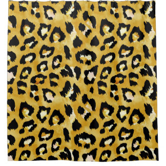 動物の皮、水色ヒョウシームレス。 シャワーカーテン