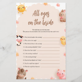 動物の目を丸めて花嫁シャワーゲーム