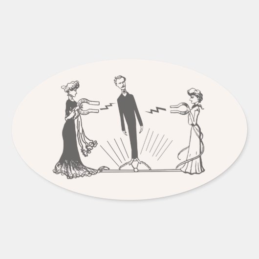 動物の磁力 – 楕円形シール (正面)