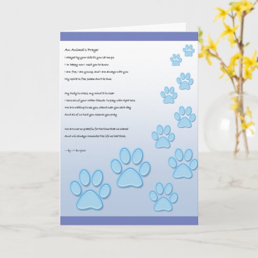 動物の祈りの言葉- カード (黄色い花)