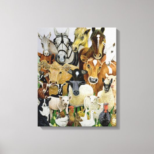 動物の種類 キャンバスプリント (正面)