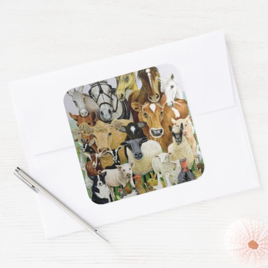 動物の種類 スクエアシール (封筒)