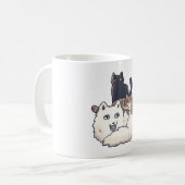 動物の積み重ねマジック コーヒーマグカップ (正面左)