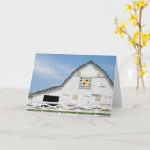 動物の納屋のキルトの納屋 カード (黄色い花)