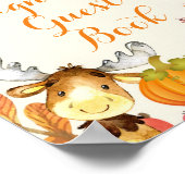 動物の素朴かぼちゃお願いゲストブック ポスター (角)