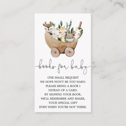 動物の緑のボホーブックベビーカード エンクロージャーカード (正面)