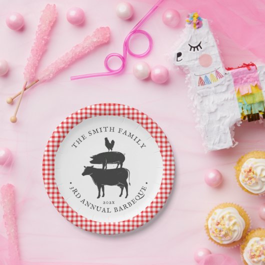 動物の群れ|ファミリーバーベキュー ペーパープレート (パーティー)