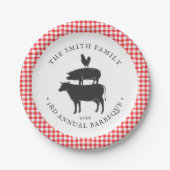 動物の群れ|ファミリーバーベキュー ペーパープレート (正面)