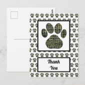 動物の肉球 犬 シルエット ありがとう ポストカード (正面/裏面)