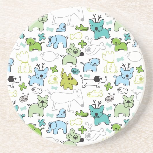 動物の背景パターンをからかいます コースター (正面)