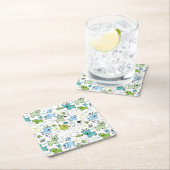 動物の背景パターンをからかいます スクエアペーパーコースター (インサイチュ)