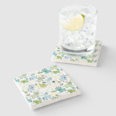 動物の背景パターンをからかいます ストーンコースター (横)