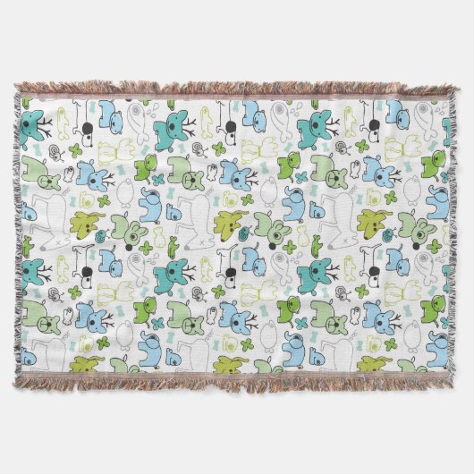 動物の背景パターンをからかいます スローブランケット (正面)