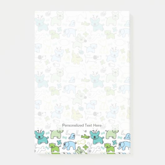 動物の背景パターンをからかいます ポストイット (正面)