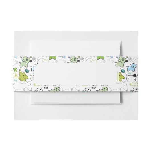 動物の背景パターンをからかいます 招待状ベリーバンド (正面例)