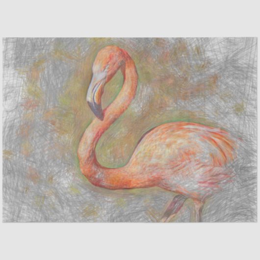 動物の芸術的フラミンゴ 薄葉紙 (正面)