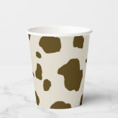 動物の茶色の牛のスポット任意の文字紙カップ 紙コップ (裏面)