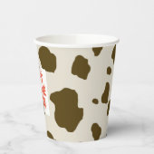 動物の茶色の牛のスポット任意の文字紙カップ 紙コップ (左)