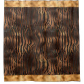 動物の虎のプリント金ゴールド名エレガントメタリックグラム シャワーカーテン (正面)