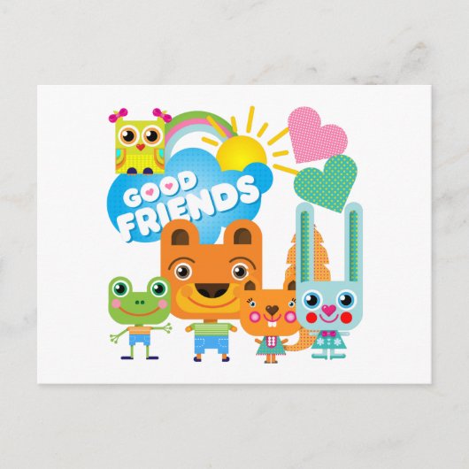 動物の親友 ポストカード (正面)